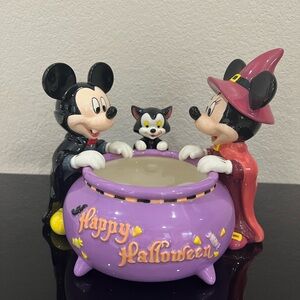 Disney Store Mickey Minnie Mouse Figaro Halloween Candy Dish Ceramic